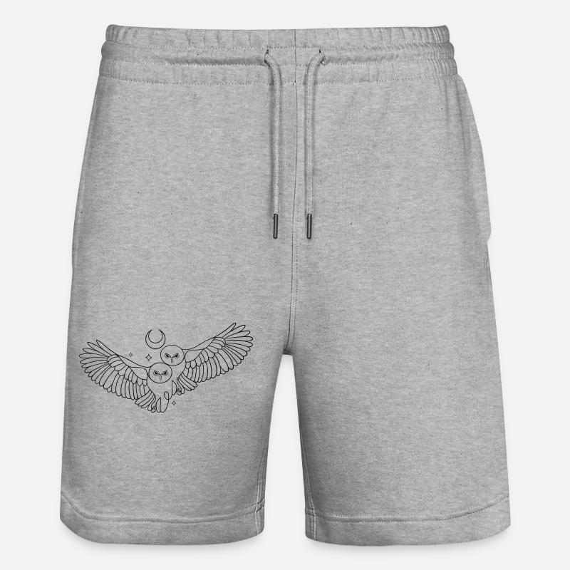 Eule Eulen Mond Liebe Infinity - Stanley/Stella Unisex Bio Joggingshorts Trainer  - Grau meliert