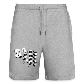 BZH - Short de jogging bio TRAINER Stanley/Stella unisexe - gris chiné - Devant - Nik (191cm) & Marisol (170cm)