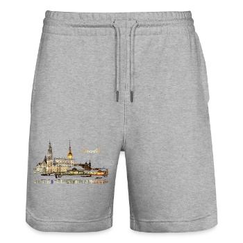 Dresden - Stanley/Stella Trainer Unisex Organic Jogging Shorts - heather grey - Front - Nik (191cm) & Marisol (170cm)