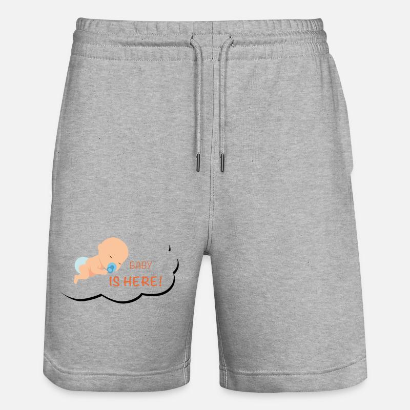 Bébé est là - Short de jogging bio TRAINER Stanley/Stella unisexe - gris chiné