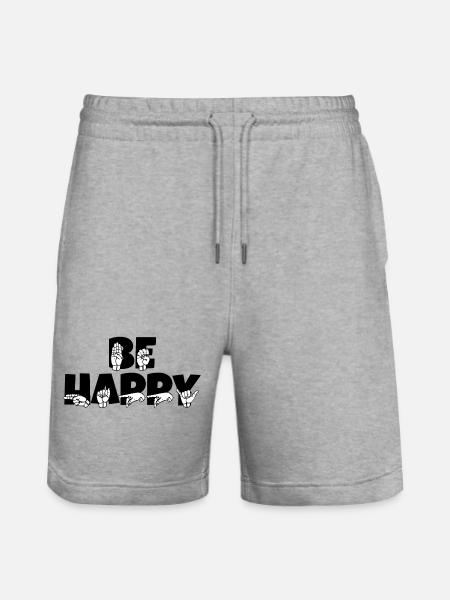 Deaf Hearing Impaired Sign Language - Stanley/Stella Trainer Unisex Organic Jogging Shorts - heather grey