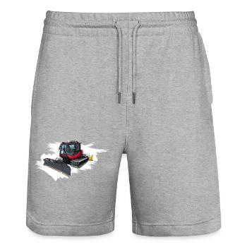 Pistenraupe im Schnee - Stanley/Stella Unisex Bio Joggingshorts Trainer  - Grau meliert - Vorne - Nik (191cm) & Marisol (170cm)