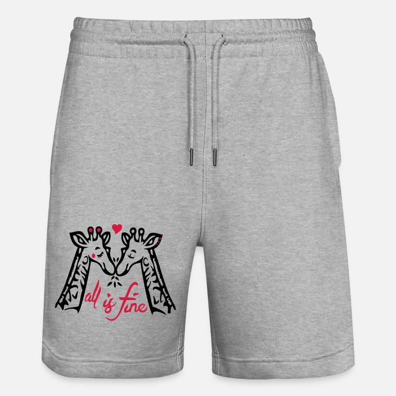 Giraffen Liebe - Stanley/Stella Unisex Bio Joggingshorts Trainer  - Grau meliert
