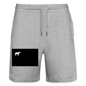 Pferd - Stanley/Stella Unisex Bio Joggingshorts Trainer  - Grau meliert - Vorne - Nik (191cm) & Marisol (170cm)