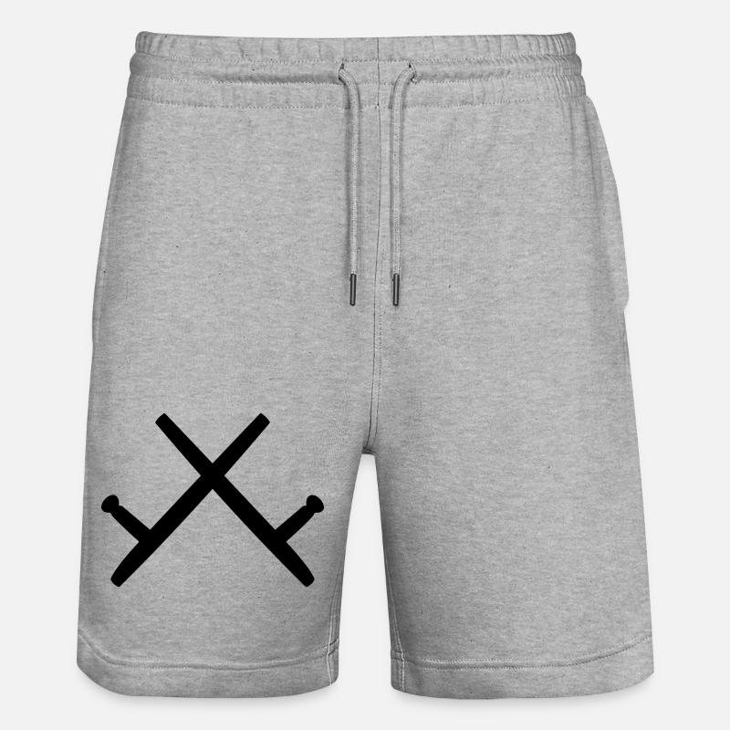 Kobudo two Tonfa's shadow image - Stanley/Stella Trainer Unisex Organic Jogging Shorts - heather grey
