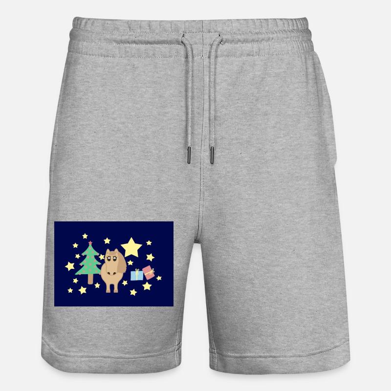 Pferd Pony Weihnachten blau - Stanley/Stella Unisex Bio Joggingshorts Trainer  - Grau meliert