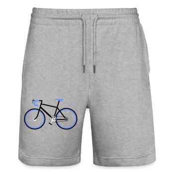 Nouveau vélo avec volant sport bleu et selle sport - Short de jogging bio TRAINER Stanley/Stella unisexe - gris chiné - Devant - Nik (191cm) & Marisol (170cm)