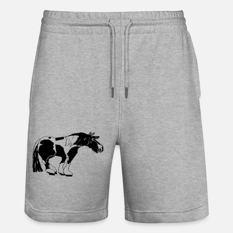 witziger Tinker , Tinker Schecke, Tinker reiten - Stanley/Stella Unisex Bio Joggingshorts Trainer  - Grau meliert