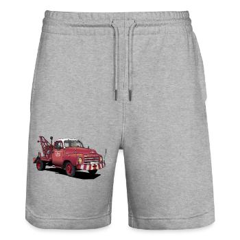Abschleppwagen, Pannenhilfe - Stanley/Stella Unisex Bio Joggingshorts Trainer  - Grau meliert - Vorne - Nik (191cm) & Marisol (170cm)