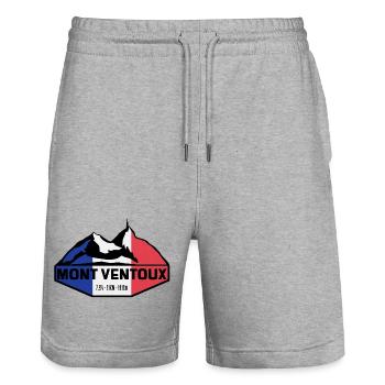 Mont Ventoux Slim France Edition - Stanley/Stella Trainer Unisex Organic Jogging Shorts - heather grey - Front - Nik (191cm) & Marisol (170cm)