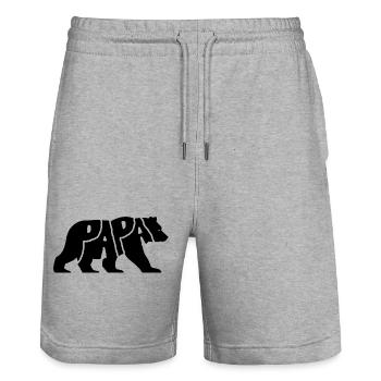 Daddy Bear - Stanley/Stella Trainer Unisex Organic Jogging Shorts - heather grey - Front - Nik (191cm) & Marisol (170cm)