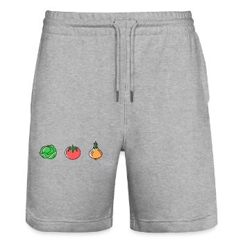 Tomato Onion Salad - Stanley/Stella Trainer Unisex Organic Jogging Shorts - heather grey - Front - Nik (191cm) & Marisol (170cm)