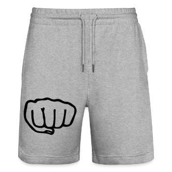 Karaté poing transparent vectra - Short de jogging bio TRAINER Stanley/Stella unisexe - gris chiné - Devant - Nik (191cm) & Marisol (170cm)