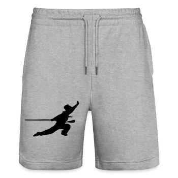 Taichi Qiong Kung Fu - Stanley/Stella Unisex Bio Joggingshorts Trainer  - Grau meliert - Vorne - Nik (191cm) & Marisol (170cm)