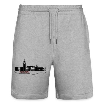 Skyline experience - Stanley/Stella Trainer Unisex Organic Jogging Shorts - heather grey - Front - Nik (191cm) & Marisol (170cm)