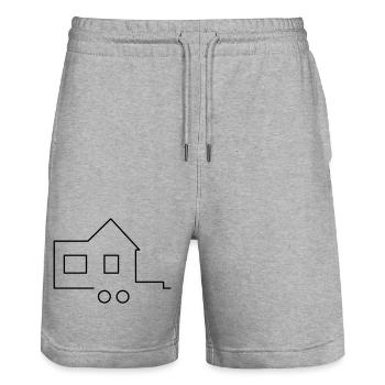 Petite maison - Short de jogging bio TRAINER Stanley/Stella unisexe - gris chiné - Devant - Nik (191cm) & Marisol (170cm)