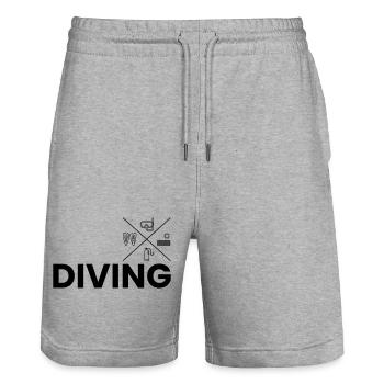 Plongée - Short de jogging bio TRAINER Stanley/Stella unisexe - gris chiné - Devant - Nik (191cm) & Marisol (170cm)