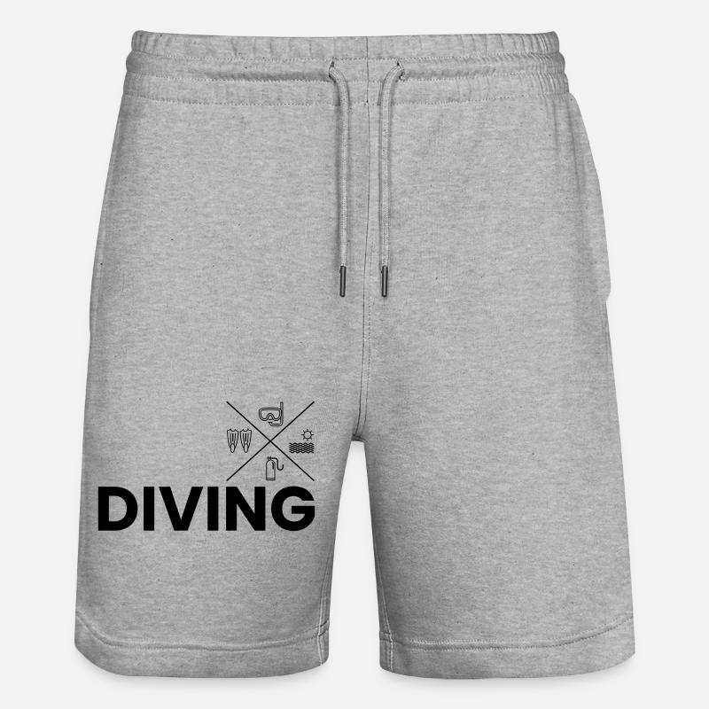 Diving - Stanley/Stella Trainer Unisex Organic Jogging Shorts - heather grey