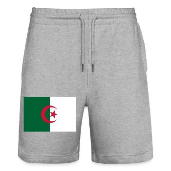 autocollant drapeau de l’Algérie Aufkleber Algérie autocollant - Short de jogging bio TRAINER Stanley/Stella unisexe - gris chiné - Devant - Nik (191cm) & Marisol (170cm)