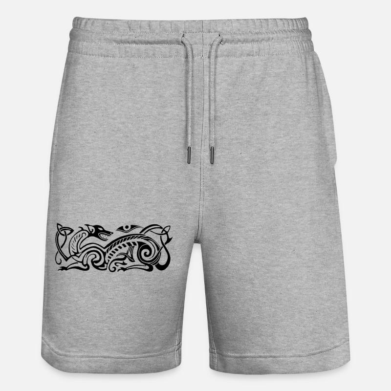 Chien de chasse celte (noir) - Short de jogging bio TRAINER Stanley/Stella unisexe - gris chiné