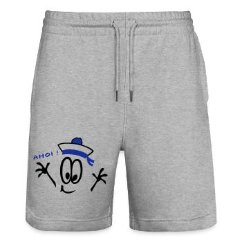 Sailor, ahoy, comic - Stanley/Stella Trainer Unisex Organic Jogging Shorts - heather grey - Front - Nik (191cm) & Marisol (170cm)