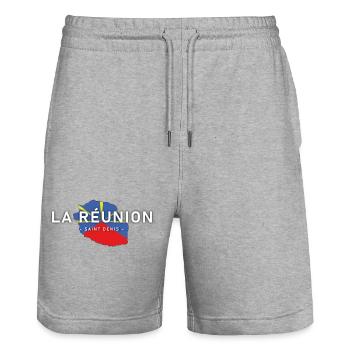 La Réunion - Short de jogging bio TRAINER Stanley/Stella unisexe - gris chiné - Devant - Nik (191cm) & Marisol (170cm)