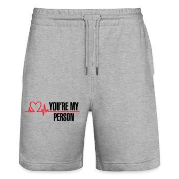 You're My Person - Stanley/Stella Trainer Unisex Organic Jogging Shorts - heather grey - Front - Nik (191cm) & Marisol (170cm)