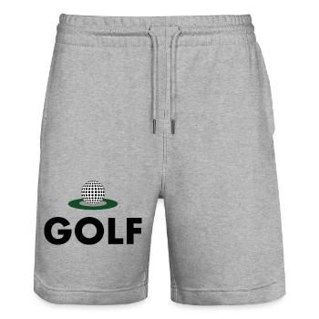 Golfeurs - Short de jogging bio TRAINER Stanley/Stella unisexe - gris chiné - Devant - Nik (191cm) & Marisol (170cm)