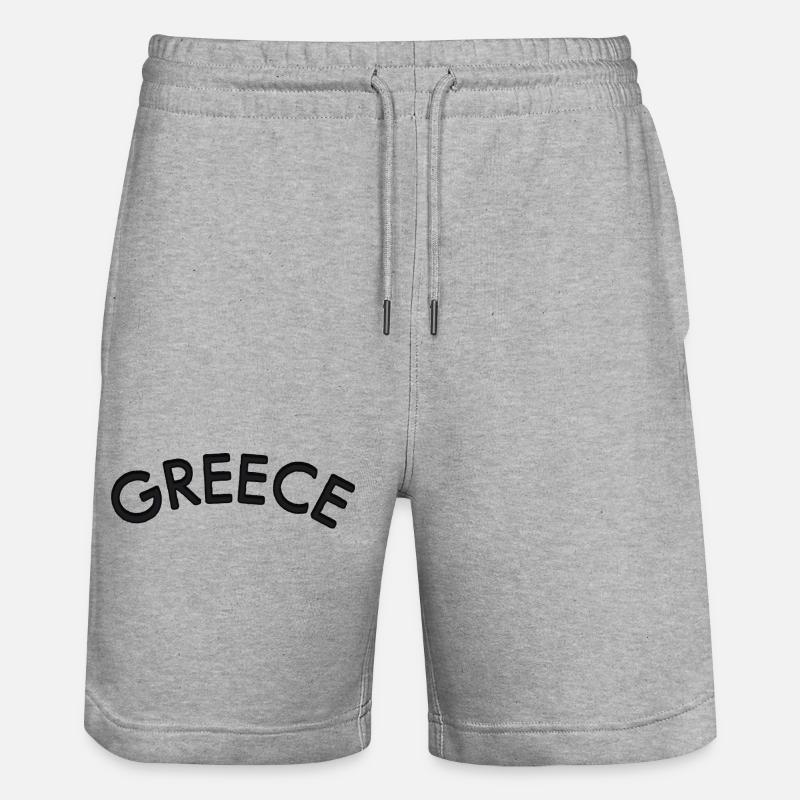 Lettrage courbe de Grèce - Short de jogging bio TRAINER Stanley/Stella unisexe - gris chiné