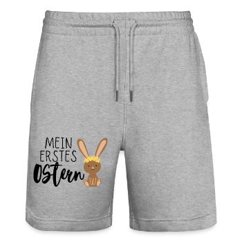 Mein erstes Ostern - Stanley/Stella Unisex Bio Joggingshorts Trainer  - Grau meliert - Vorne - Nik (191cm) & Marisol (170cm)