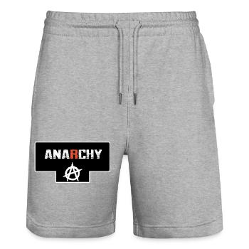 Anarchy - Stanley/Stella Trainer Unisex Organic Jogging Shorts - heather grey - Front - Nik (191cm) & Marisol (170cm)