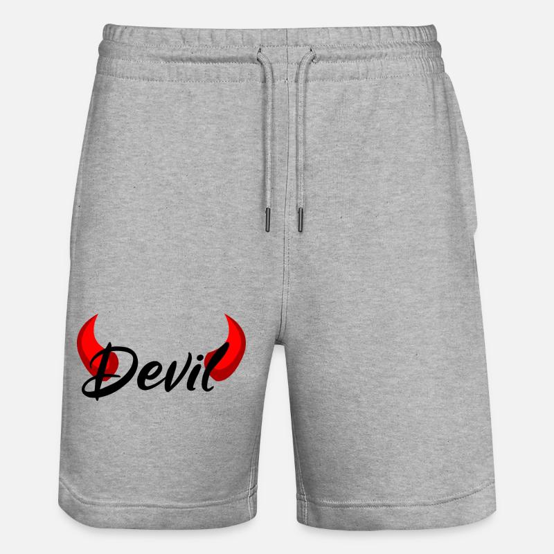 Ich bin ein Teufel - Devil - Stanley/Stella Unisex Bio Joggingshorts Trainer  - Grau meliert