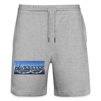 Wangerooge Wasserreflexionen - Stanley/Stella Unisex Bio Joggingshorts Trainer  - Grau meliert - Vorne - Nik (191cm) & Marisol (170cm)