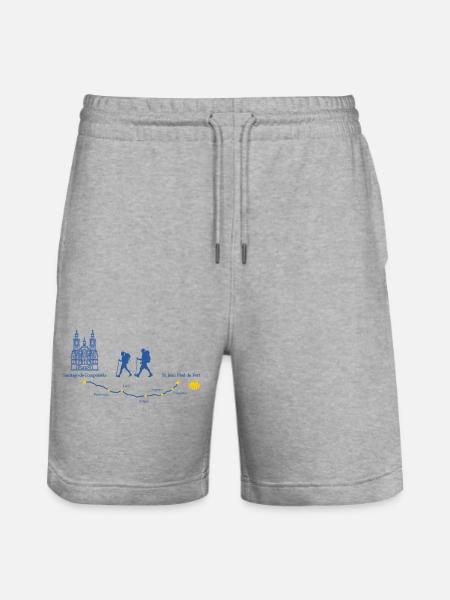 Buen Camino Santiago Route Frances - Stanley/Stella Trainer Unisex Organic Jogging Shorts - heather grey