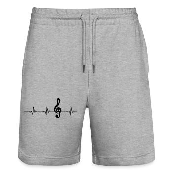Musique Musique Musique Musique musicien musicien orchestre chanteur Music - Short de jogging bio TRAINER Stanley/Stella unisexe - gris chiné - Devant - Nik (191cm) & Marisol (170cm)