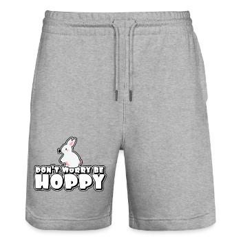 Keine Sorge, sei hoppelig - Ostern - Stanley/Stella Unisex Bio Joggingshorts Trainer  - Grau meliert - Vorne - Nik (191cm) & Marisol (170cm)