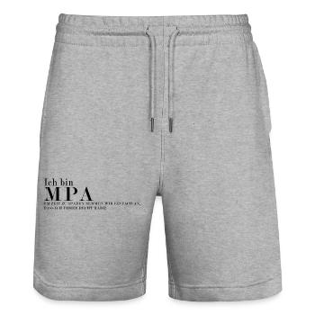 MPA Ich Habe Immer Recht Design - Stanley/Stella Unisex Bio Joggingshorts Trainer  - Grau meliert - Vorne - Nik (191cm) & Marisol (170cm)