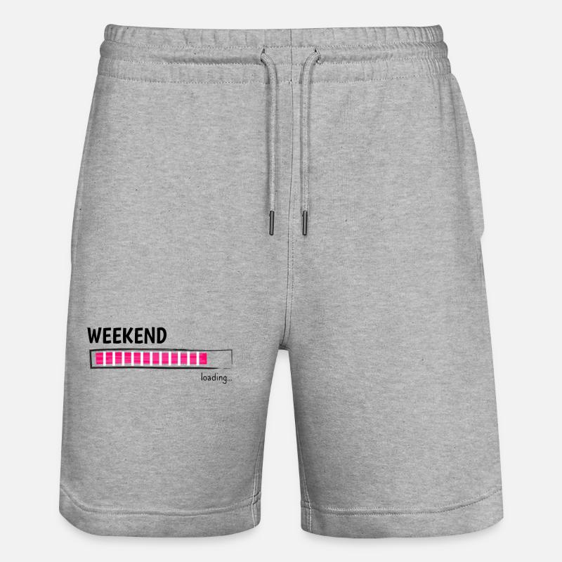 Weekend Loading Bar Leisure Mode - Stanley/Stella Trainer Unisex Organic Jogging Shorts - heather grey