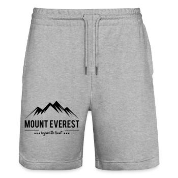 Mount Everest jenseits der Grenze - Stanley/Stella Unisex Bio Joggingshorts Trainer  - Grau meliert - Vorne - Nik (191cm) & Marisol (170cm)