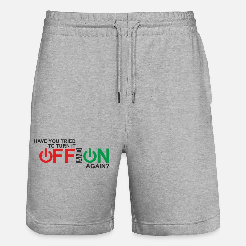 Lebendiges Design der Ein-/Aus-Taste - Stanley/Stella Unisex Bio Joggingshorts Trainer  - Grau meliert