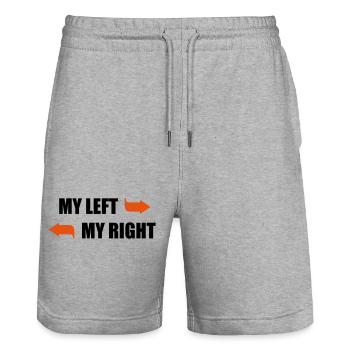 Mein Links Mein Rechts - Stanley/Stella Unisex Bio Joggingshorts Trainer  - Grau meliert - Vorne - Nik (191cm) & Marisol (170cm)