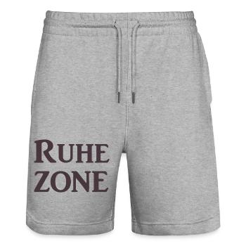 Ruhezone - Stanley/Stella Unisex Bio Joggingshorts Trainer  - Grau meliert - Vorne - Nik (191cm) & Marisol (170cm)