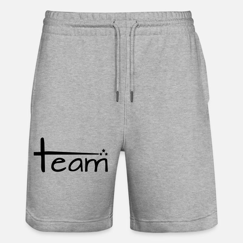 Team Style mit Sternen - Stanley/Stella Unisex Bio Joggingshorts Trainer - Grau meliert