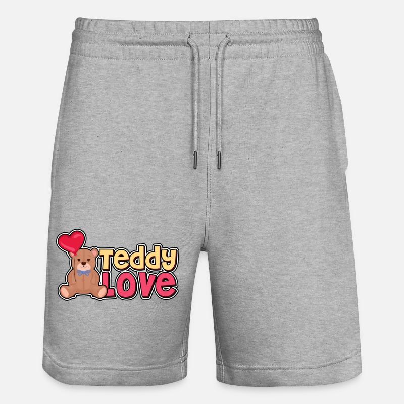 Teddy Amour - Ours - Ours - Short de jogging bio TRAINER Stanley/Stella unisexe - gris chiné