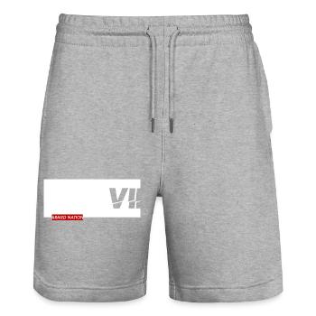 VII - ARMED NATION WITE BOX 2021 - Stanley/Stella Unisex Bio Joggingshorts Trainer  - Grau meliert - Vorne - Nik (191cm) & Marisol (170cm)
