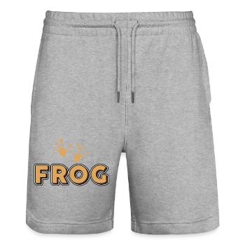 frog - Stanley/Stella Trainer Unisex Organic Jogging Shorts - heather grey - Front - Nik (191cm) & Marisol (170cm)
