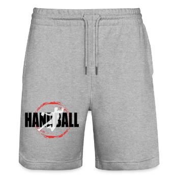 Handball - Short de jogging bio TRAINER Stanley/Stella unisexe - gris chiné - Devant - Nik (191cm) & Marisol (170cm)