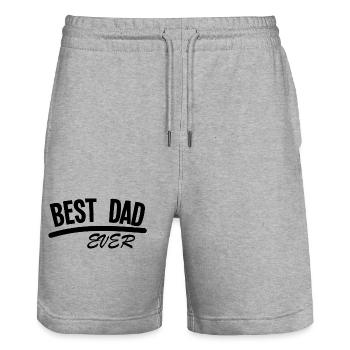 BEST DAD EVER - Stanley/Stella Trainer Unisex Organic Jogging Shorts - heather grey - Front - Nik (191cm) & Marisol (170cm)