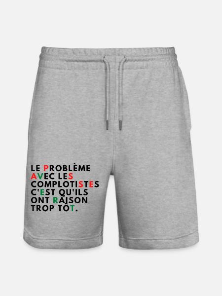 Le problème avec les complotistes - Short de jogging bio TRAINER Stanley/Stella unisexe - gris chiné