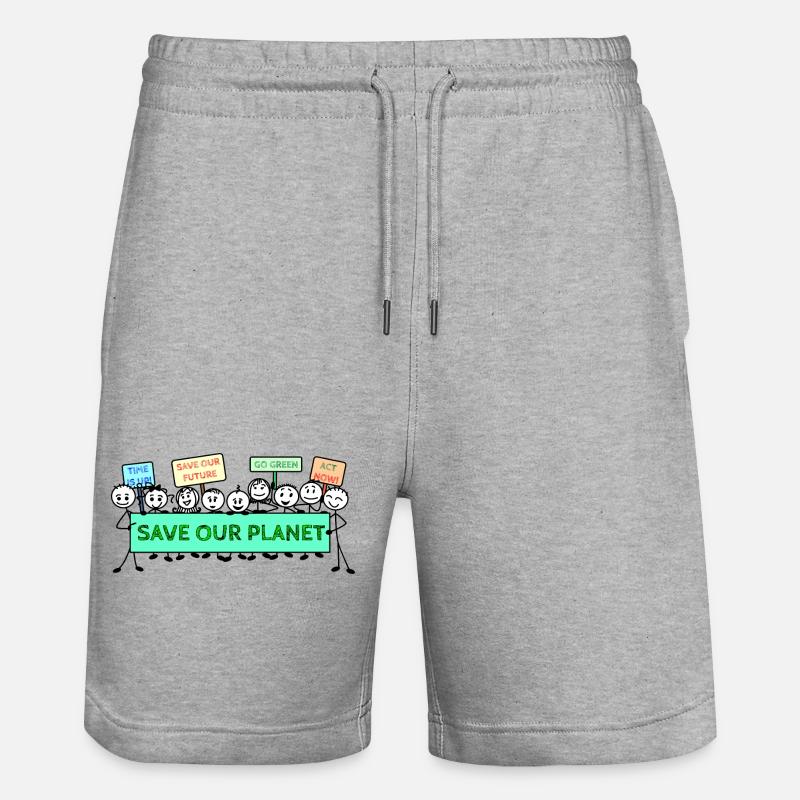 Protestlogo Klimawandel - Stanley/Stella Unisex Bio Joggingshorts Trainer  - Grau meliert